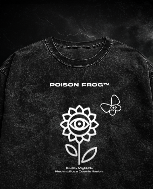 BHIMPALASI BLACK ACIDWASHED OVERSIZED TEE