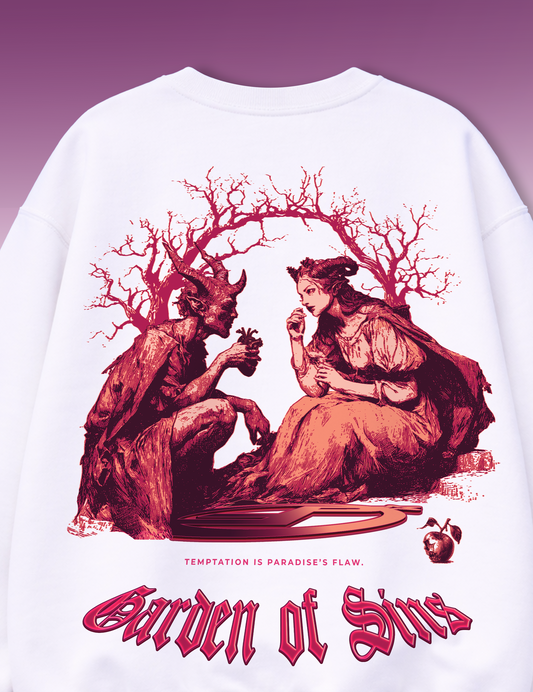 GARDEN OF SINS WHITE OVERSIZED SWEATSHIRT
