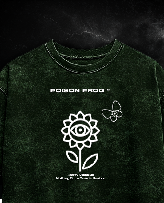 BHIMPALASI GREEN ACIDWASHED OVERSIZED TEE