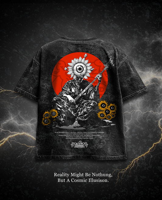 BHIMPALASI BLACK ACIDWASHED OVERSIZED TEE